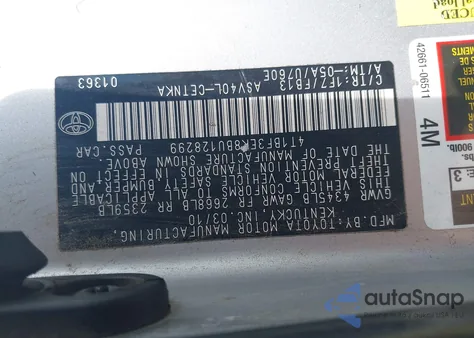 2011 Toyota Camry Le from USA, damaged, VIN 4T1BF3EK8BU128299